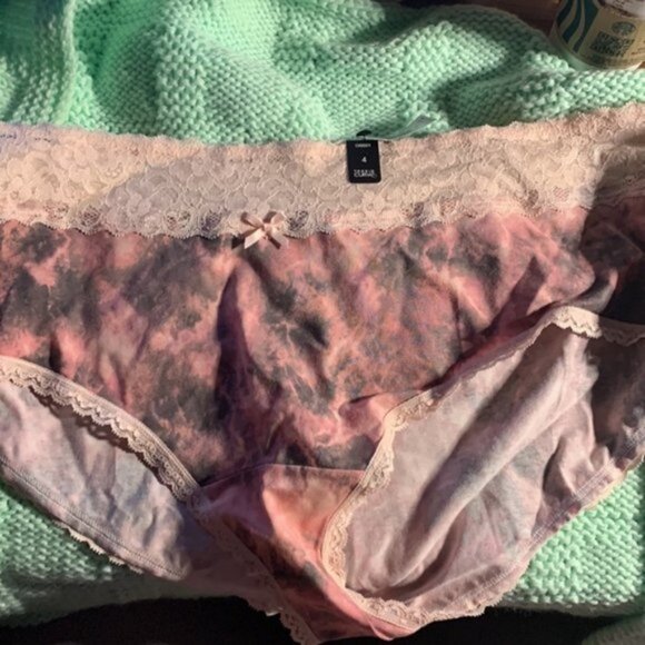 WIDE LACE TRIM CHEEKY PANTY - COTTON LACE PINK size 4 - Picture 2 of 2